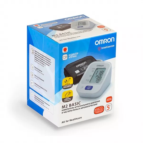 Изображение товара Автоматический тонометр Omron M2 Basic с адаптером и манжетой 22-42 см Изображение товара Автоматический тонометр Omron M2 Basic с адаптером и манжетой 22-42 см