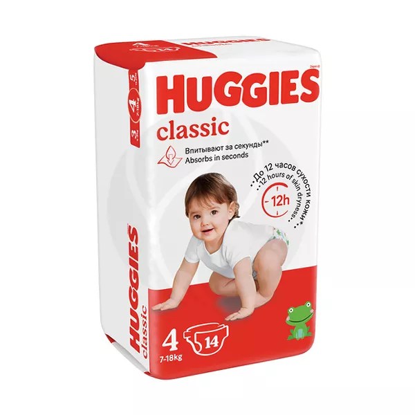Huggies Classic 4 подгузники (7-18кг), 14шт