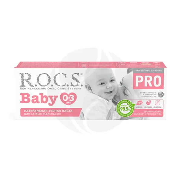 Изображение товара Детская зубная паста R.O.C.S. PRO Baby 45г для ухода за зубами малышей Изображение товара Детская зубная паста R.O.C.S. PRO Baby 45г для ухода за зубами малышей
