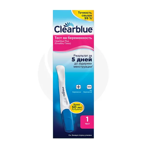 Изображение товара Тест на беременность Clearblue Plus (1 шт) - ранний срок, ровный результат Изображение товара Тест на беременность Clearblue Plus (1 шт) - ранний срок, ровный результат