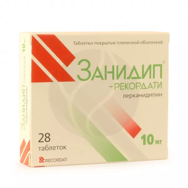 Изображение товара Занидип Рекордати Лерканидипина 10 мг Изображение товара Занидип Рекордати Лерканидипина 10 мг