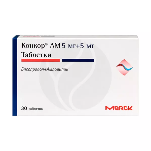 Изображение товара Конкор АМ таблетки 5мг+5мг, №30 для контроля давления
