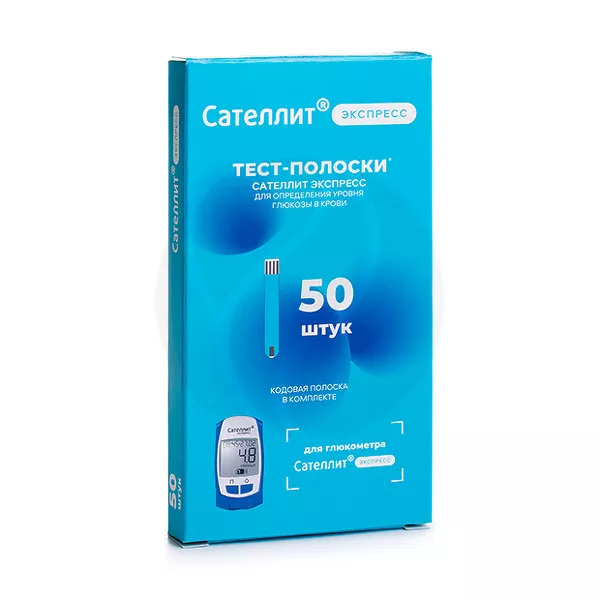 Изображение товара Сателлит Экспресс ПКГ-03 тест-полоски 50 шт для определения глюкозы в крови Изображение товара Сателлит Экспресс ПКГ-03 тест-полоски 50 шт для определения глюкозы в крови