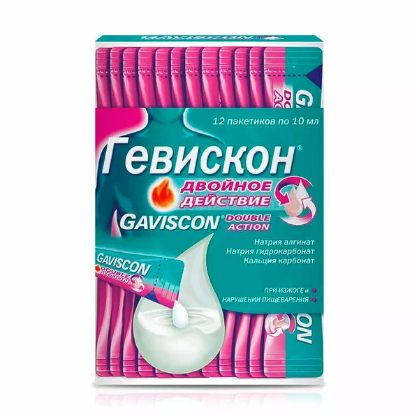 Изображение товара Гевискон Двойное Действие суспензия 10мл №12 для желудка и пищеварения