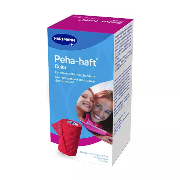 Изображение товара Hartmann Peha-Haft бинт эластичный когезивный фиксирующий цвет красный, 4м*10см