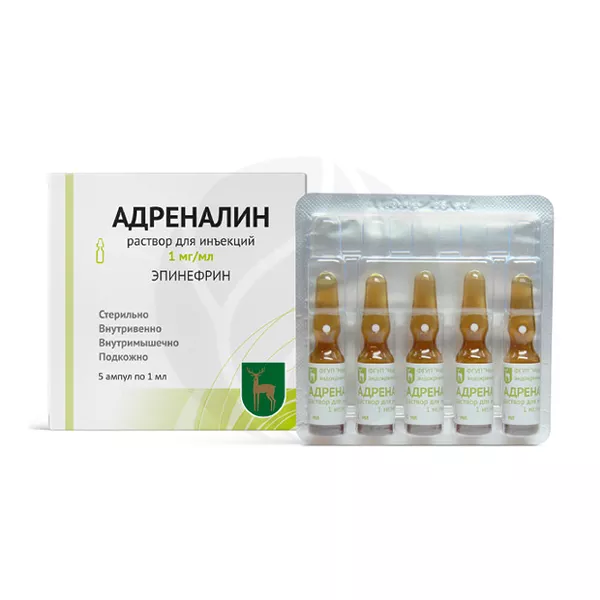 Изображение товара Аптечный раствор Адреналин Адрофарм Эпинефрин 1мг/мл 1 мл, 5 шт Изображение товара Аптечный раствор Адреналин Адрофарм Эпинефрин 1мг/мл 1 мл, 5 шт