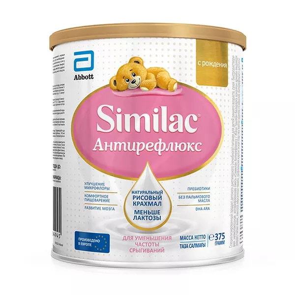 Изображение товара Similac Антирефлюкс сухая молочная смесь (0+), 375г Изображение товара Similac Антирефлюкс сухая молочная смесь (0+), 375г