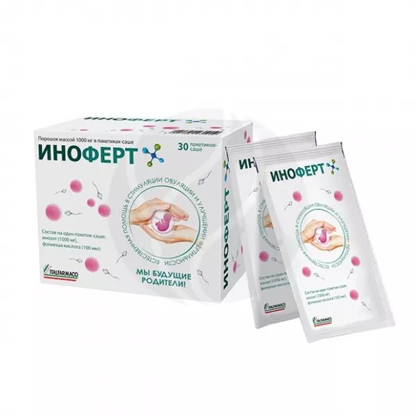 Изображение товара Иноферт саше 1г No30 - биологическая добавка для стимуляции овуляции и фертильности