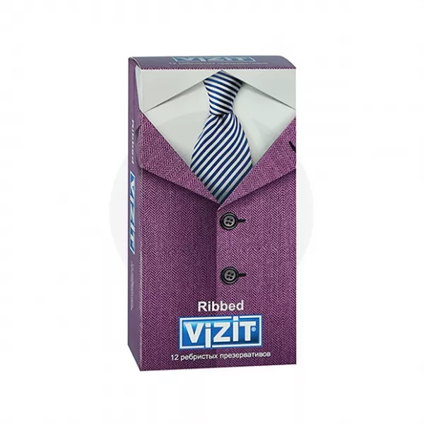 Изображение товара Презервативы Vizit Ribbed с рифлением, 12 шт, натуральный латекс, Германия