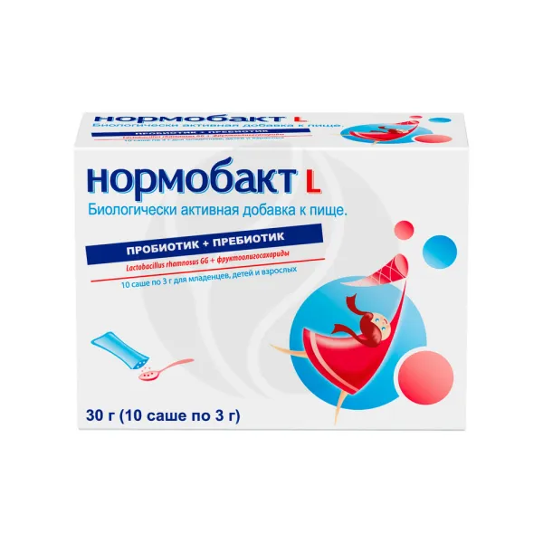 Изображение товара Нормобакт L порошок для приготовления раствора для приема внутрь 3 г №10 Польша