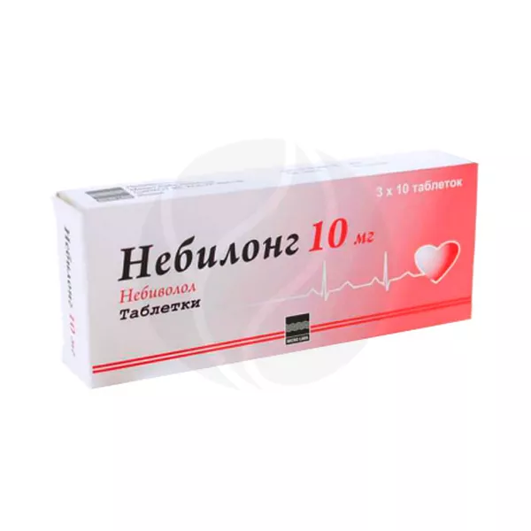 Изображение товара Небилонг таблетки 10мг, №30 Изображение товара Небилонг таблетки 10мг, №30