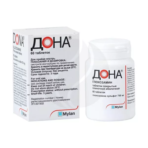 Изображение товара Дона таблетки покрыт. п/о 750мг, №60 Изображение товара Дона таблетки покрыт. п/о 750мг, №60