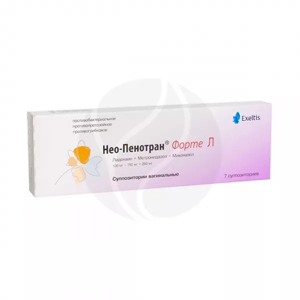 Изображение товара Нео-Пенотран Форте Л суппозитории вагинальные 100мг+750мг+200мг №7
