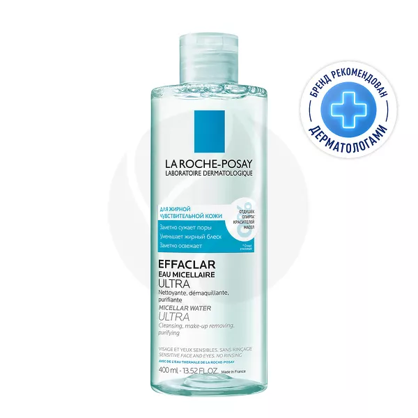 Изображение товара La Roche-Posay Effaclar Ultra мицеллярная вода для жирной кожи лица, 400мл Изображение товара La Roche-Posay Effaclar Ultra мицеллярная вода для жирной кожи лица, 400мл