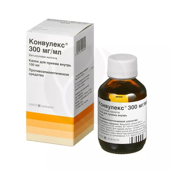 Изображение товара Капли Конвулекс Г Л Фарма Вальпроат натрия 300мг/мл Изображение товара Капли Конвулекс Г Л Фарма Вальпроат натрия 300мг/мл