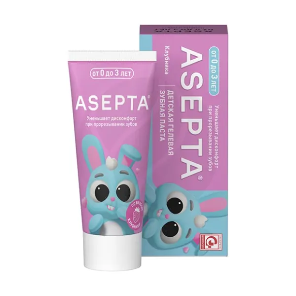 Изображение товара Asepta Ultra Care Детская гелевая зубная паста (0-3 лет), вкус Клубника, 50мл Изображение товара Asepta Ultra Care Детская гелевая зубная паста (0-3 лет), вкус Клубника, 50мл