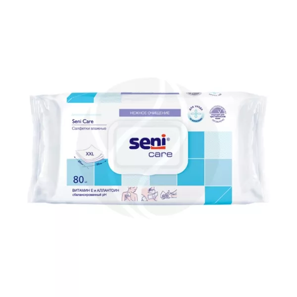 Изображение товара Влажные салфетки Seni Care №80 для чувствительной кожи 20х30 см