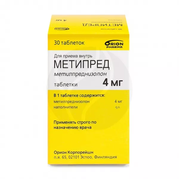 Изображение товара Таблетки Метипред 4 мг Orion - противовоспалительный глюкокортикостероид
