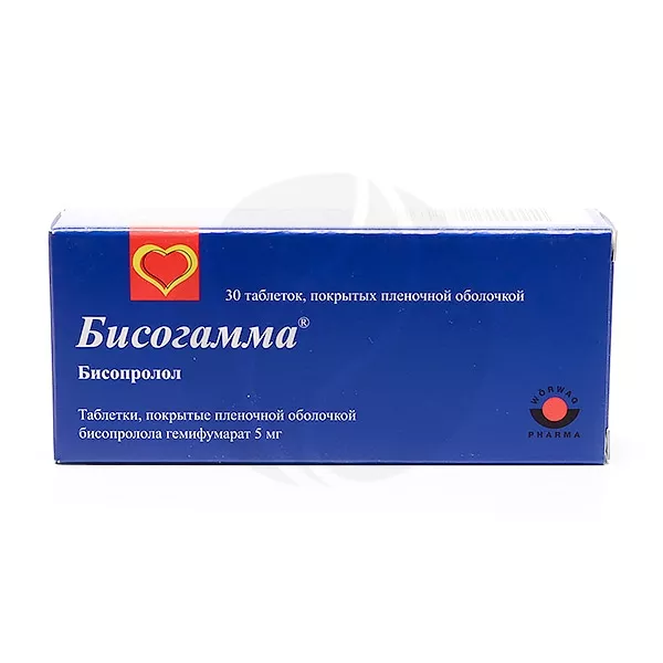 Изображение товара Таблетки Бисогамма 5 мг - покрытые пленочной оболочкой, 30 шт Изображение товара Таблетки Бисогамма 5 мг - покрытые пленочной оболочкой, 30 шт