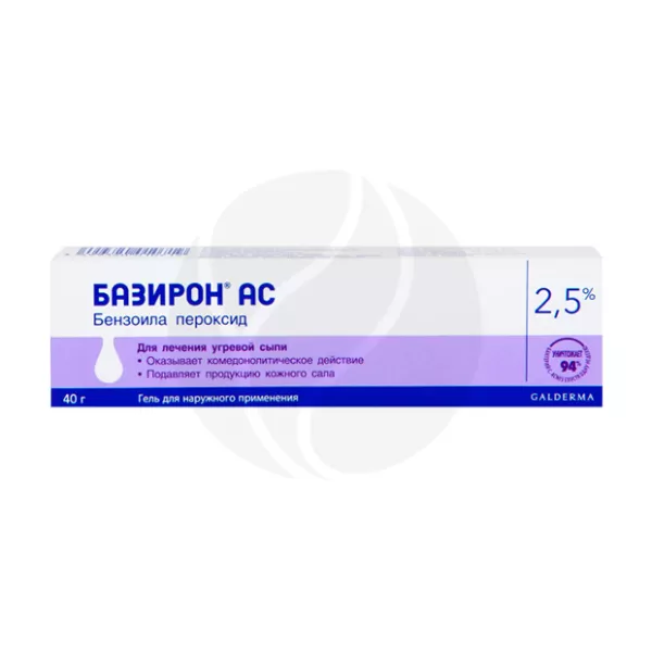 Базирон AC гель д/наружн. прим. 2,5%, 40г