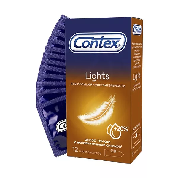 Изображение товара Contex Lights - особо тонкие презервативы 12 шт, 180×52 мм