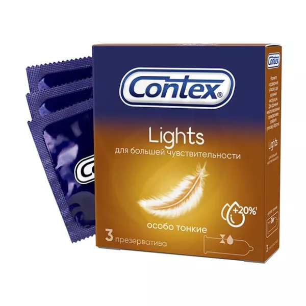 Изображение товара Презервативы Contex Lights Особо тонкие 3 шт Изображение товара Презервативы Contex Lights Особо тонкие 3 шт