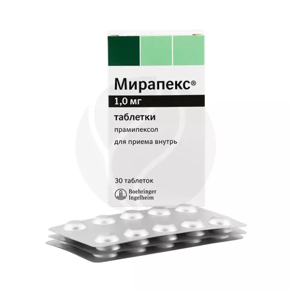Мирапекс таблетки 1мг, №30