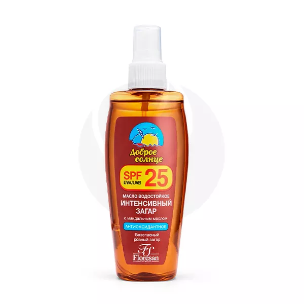 Изображение товара Масло Floresan для загара интенсивное увлажнение SPF25 Изображение товара Масло Floresan для загара интенсивное увлажнение SPF25