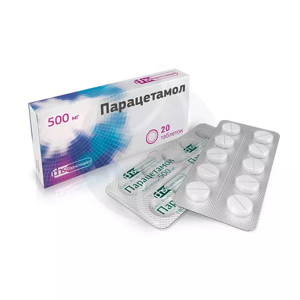 Изображение товара Парацетамол таблетки 500мг, №20, Фармстандарт Изображение товара Парацетамол таблетки 500мг, №20, Фармстандарт