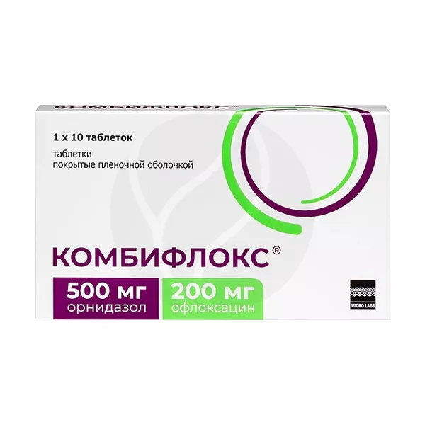Изображение товара Комбифлокс таблетки покрыт. п/о 500мг+200мг, №10 Изображение товара Комбифлокс таблетки покрыт. п/о 500мг+200мг, №10