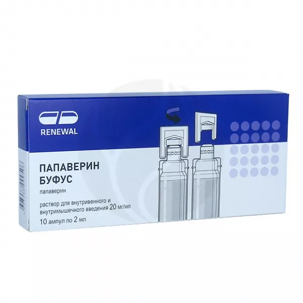 Папаверин 2 0. Папаверин буфус-Renewal р-р д/ин 2% 2мл №10. Папаверина гидрохлорид р-р д/ин. 2% 2мл n10 буфус. Папаверин раствор для инъекций. Папаверин буфус.