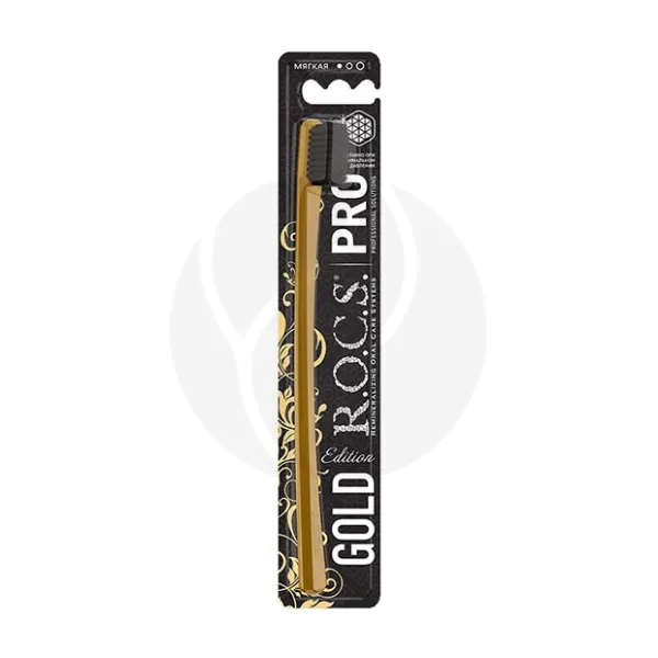 Изображение товара R.O.C.S. PRO Gold Edition зубная щетка мягкая Изображение товара R.O.C.S. PRO Gold Edition зубная щетка мягкая