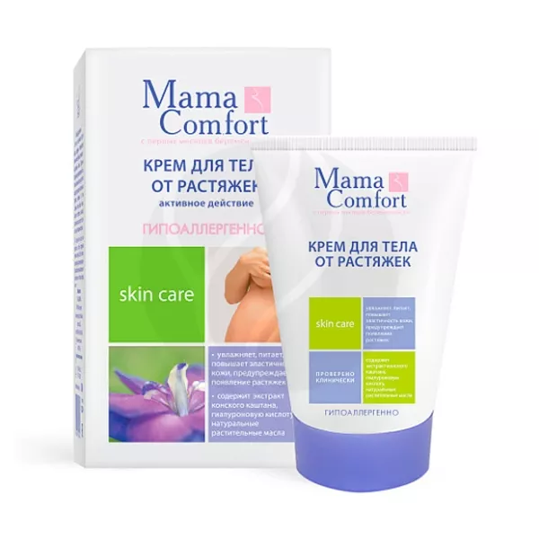 Изображение товара Крем от растяжек Mama Comfort с гиалуроновой кислотой 100мл для профилактики и уменьшения растяжек