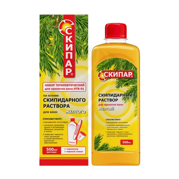 Изображение товара Скипар набор терапевтический для принятия ванн НТВ-01 эмульсия желтая, 500мл Изображение товара Скипар набор терапевтический для принятия ванн НТВ-01 эмульсия желтая, 500мл