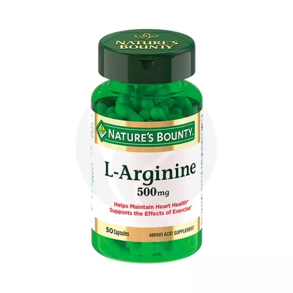 Изображение товара Nature's Bounty L-аргинин капсулы 500 мг, 50 шт - здоровье сердечно-сосудистой системы и физическая