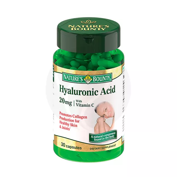 Изображение товара Nature's Bounty Гиалуроновая кислота с витамином С капсулы 20мг+60мг, №30 Изображение товара Nature's Bounty Гиалуроновая кислота с витамином С капсулы 20мг+60мг, №30