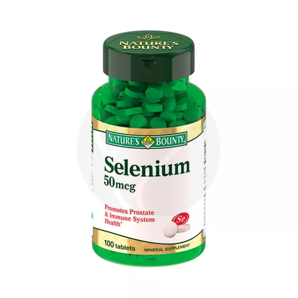 Изображение товара Nature's Bounty Селен таблетки 50мкг 100 штук для иммунитета щитовидной железы и защитных функций