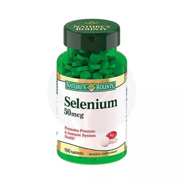 Изображение товара Nature's Bounty Селен таблетки 50мкг 100 штук для иммунитета щитовидной железы и защитных функций