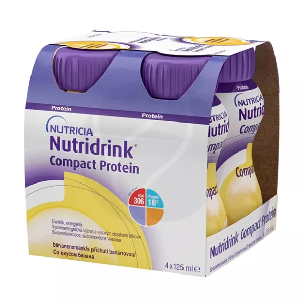Изображение товара Nutridrink Compact Protein с банановым вкусом, 125 мл - высокобелковая жидкая смесь