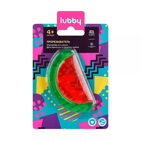 Изображение товара Lubby прорезыватель с водой Арбуз (4+мес) Изображение товара Lubby прорезыватель с водой Арбуз (4+мес)