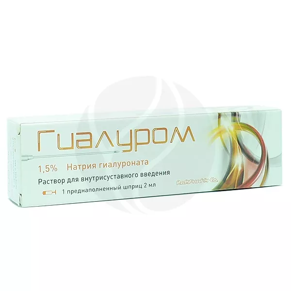 Изображение товара Гиалуром раствор д/в/суставн. введ. 1,5%, 2мл №1 шприц