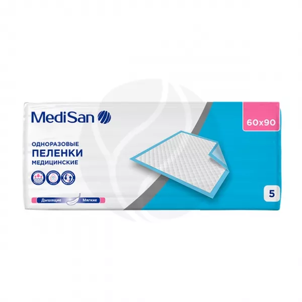 MediSan пеленки одноразовые впитывающие (60х90см), №5 — купить по ...