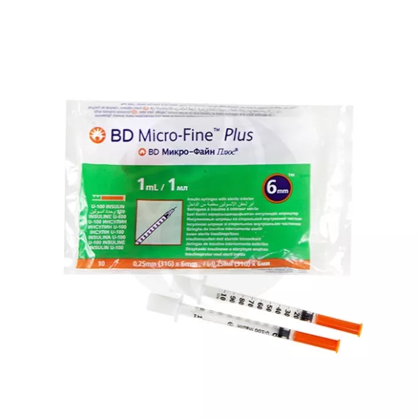 BD Micro-Fine Plus шприцы инсулин. 1.0 U100 с иглой 31G, №10
