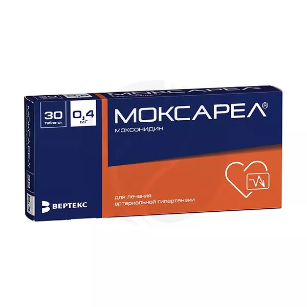 Изображение товара Моксарел таблетки 0,4 мг для снижения артериального давления Изображение товара Моксарел таблетки 0,4 мг для снижения артериального давления