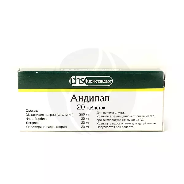 Изображение товара Андипал таблетки No20 - обезболивающее средство для снятия боли и воспаления