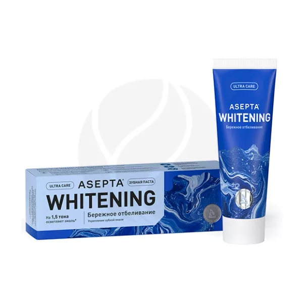 Asepta Whitening бережное отбеливание зубная паста для укрепления зубной эмали, 75мл
