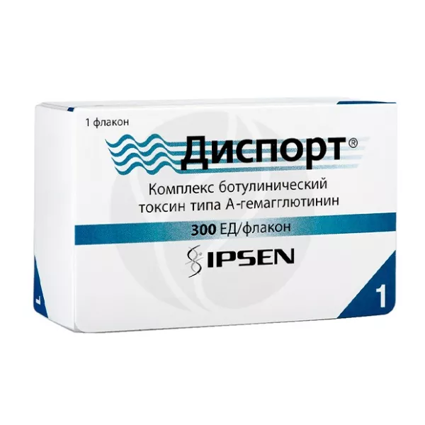 Диспорт лиофилизат д/пригот.сусп. д/инъекций 300ЕД, №1