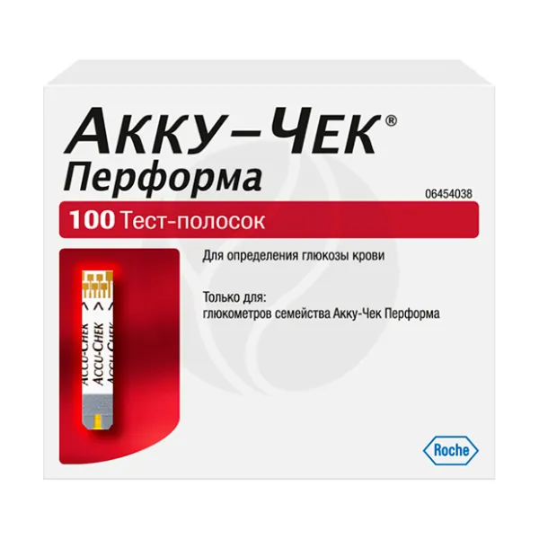 Изображение товара Тест-полоски Accu-Chek Performa для глюкометров, 100 шт Изображение товара Тест-полоски Accu-Chek Performa для глюкометров, 100 шт