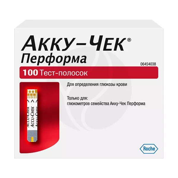 Изображение товара Тест-полоски Accu-Chek Performa для глюкометров, 100 шт Изображение товара Тест-полоски Accu-Chek Performa для глюкометров, 100 шт