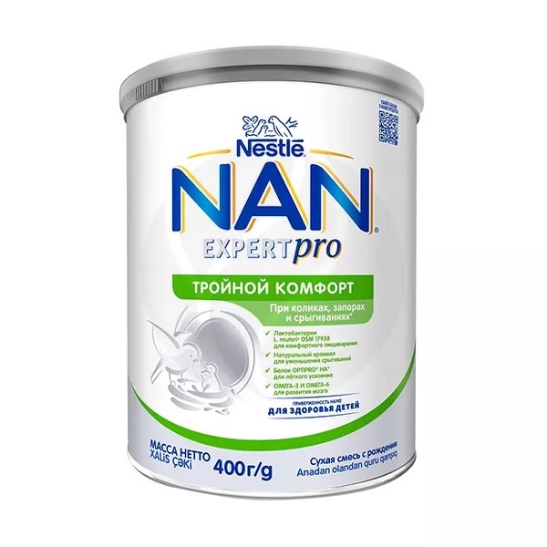 Изображение товара Nestle NAN Тройной комфорт сухая смесь (0+), 400г Изображение товара Nestle NAN Тройной комфорт сухая смесь (0+), 400г
